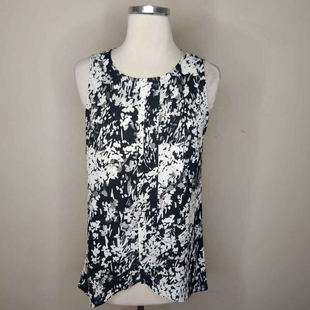 White House Black Market Sleeveless Top Flora Hi Low Hem